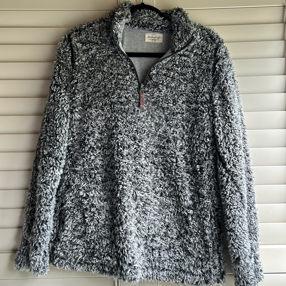 Grey Sherpa quarter zip size small